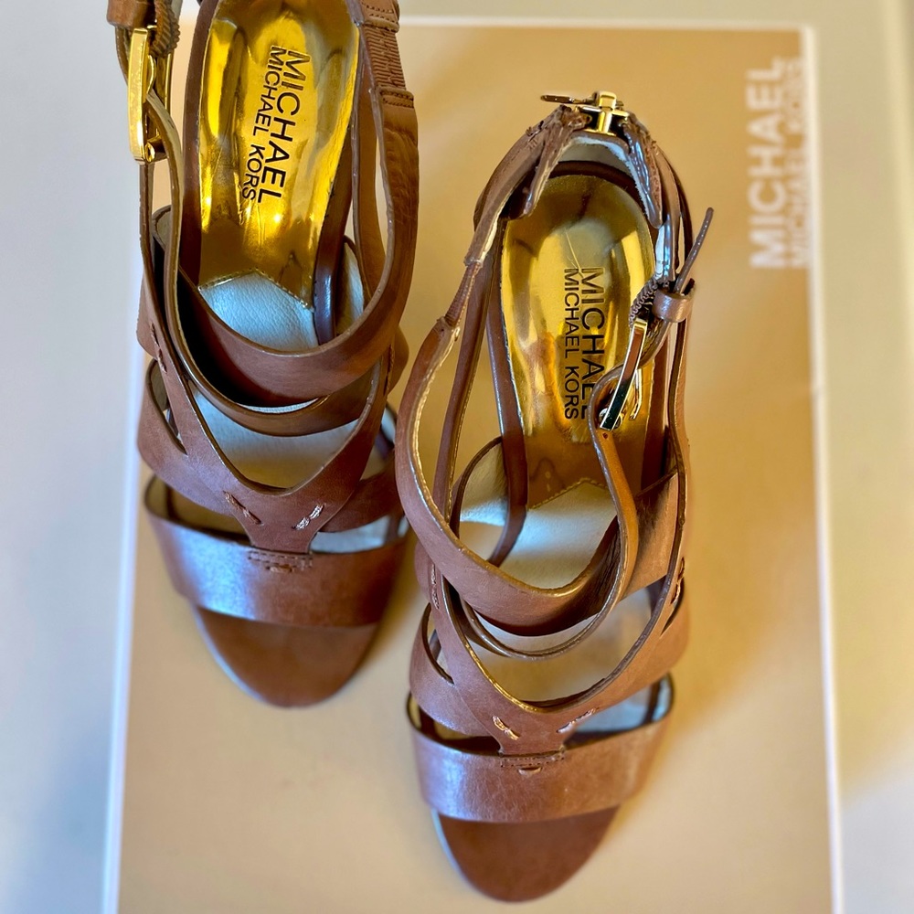 Michael Kors Brown Leather Sandal
